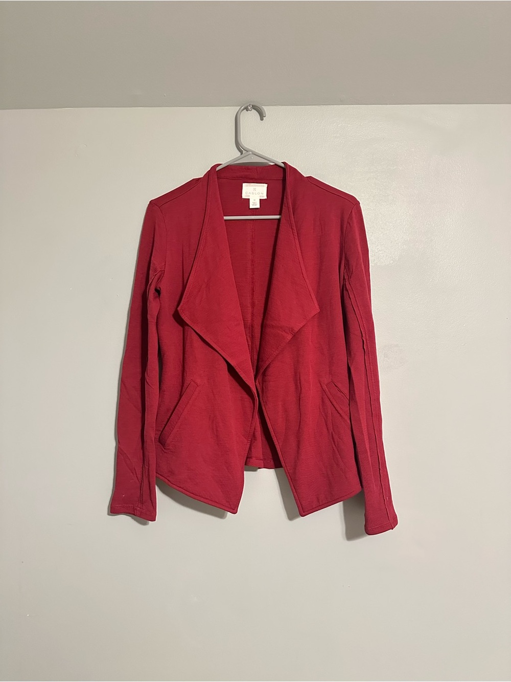 CASLON Women's Wine Red Open Front Cardigan Jacket Size XS